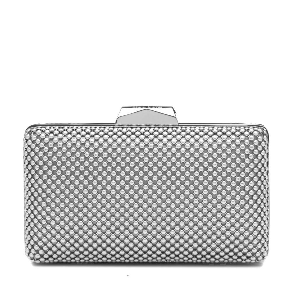 NATASHA BALL MESH CLUTCH Silver Allport Millinery