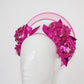 Hello Hydrangea - Hot pink hydrangea wirework halo headpiece