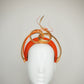 Golden Nova - Orange tinalak straw headband with golden leather edged crinoline swirl