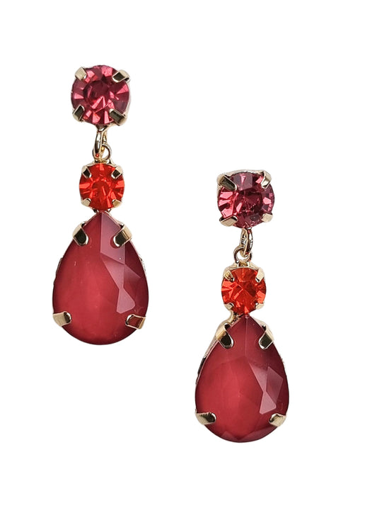 Jenna Gem Earring - Red