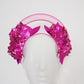 Hello Hydrangea - Hot pink hydrangea wirework halo headpiece