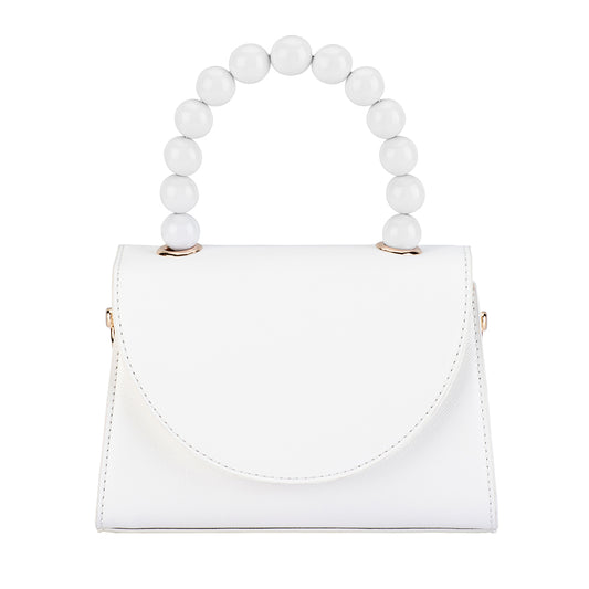 WENDY ACRYLIC BEAD BAG - White