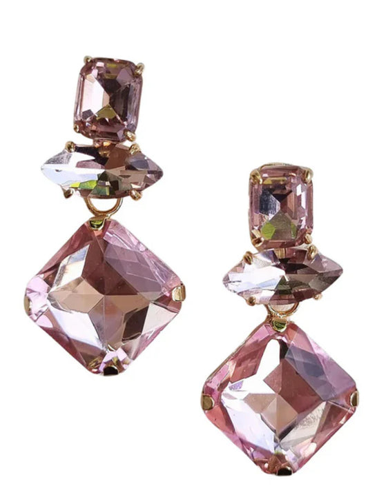 Ellie Gem Earring - Pink