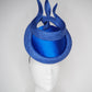 Blue Wave -  Round blue satin percher with blue parissisal swirl