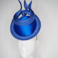 Blue Wave -  Round blue satin percher with blue parissisal swirl