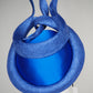 Blue Wave -  Round blue satin percher with blue parissisal swirl