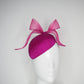 Windswept Miss Magenta  - Magenta fabric petite tear drop beret with embellished veiling detail and windswept crinoline