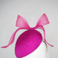 Windswept Miss Magenta  - Magenta fabric petite tear drop beret with embellished veiling detail and windswept crinoline