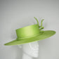 Lime Twist - Hand Dyed lime green straw boater with a sculpted wired parissisal rope knot.