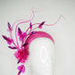 Burst of Spring - Pink Ombre straw 3d headband with ombre quills and crystoform rose vine