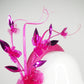 Burst of Spring - Pink Ombre straw 3d headband with ombre quills and crystoform rose vine