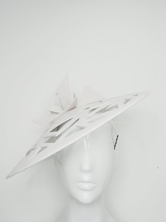 Snowflake - Off-white leather coolie brim with Cutouts.